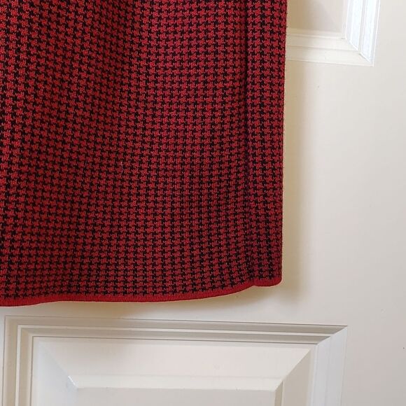 J.Jill Cotton Knit Blue & Red Houndstooth Dress Long Sleeve Size M - Picture 4 of 9